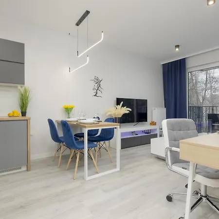 Dark Blue And Grey With Pastel Bedroom In By Renters شقة وارسو